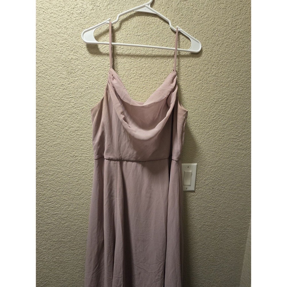 David's Bridal Celebrate DB Studio Chiffon Chianti Bridesmaids Dress SZ 14 - Picture 3 of 11